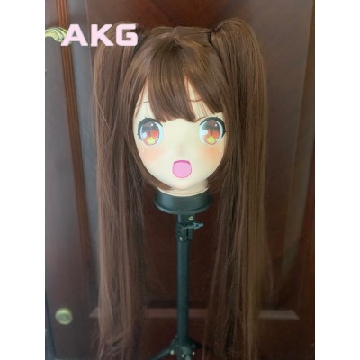(AL14) Customize Character Chocolate Female/Girl Resin Half/ Full Head With Lock Cosplay Japanese Anime Game Role Kigurumi Mask